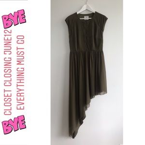 GREEN ASYMMETRICAL TULLE DRESS